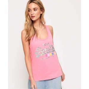 Superdry IRIDESCENT Hologram Racerback Tank Top S